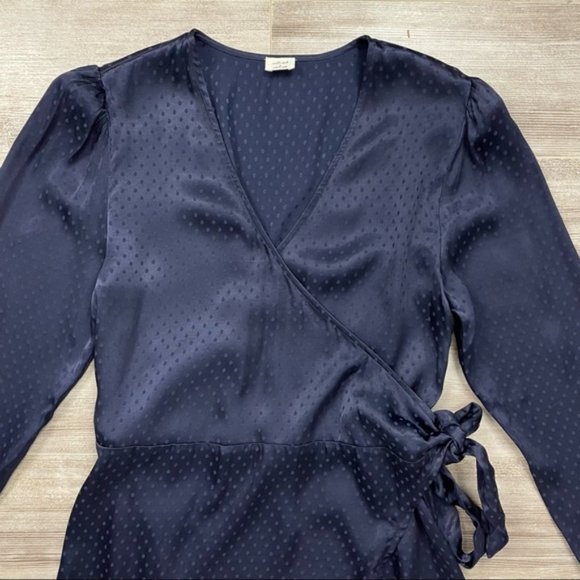 Aritzia Wilfred Callie Dress Pure Indigo Size Medium Wrap Dress - Picture 7 of 11